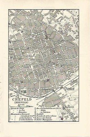 LAMINA ESPASA 29710: Plano de Krefeld Alemania