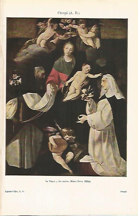 LAMINA ESPASA 29720: La Virgen y dos santos por Crespi