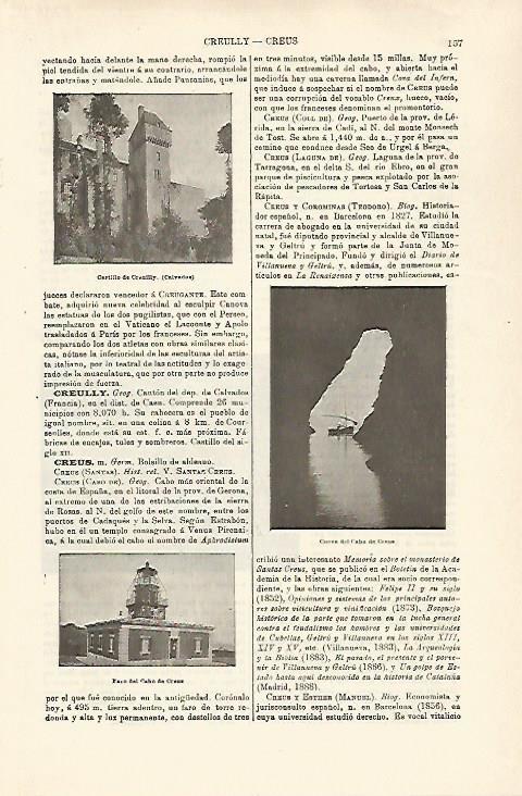 LAMINA ESPASA 29724: Castillo de Creuilly y Faro del Cabo de Creus