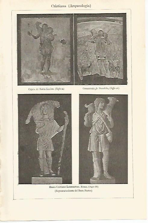 LAMINA ESPASA 29748: Representaciones del Buen Pastor en el Museo Lateranense de Roma