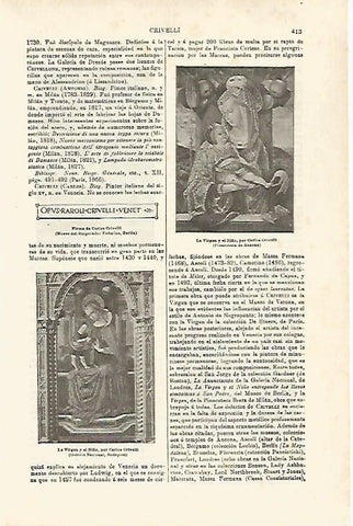 LAMINA ESPASA 29766: La Virgen y el Niño por C. Crivelli