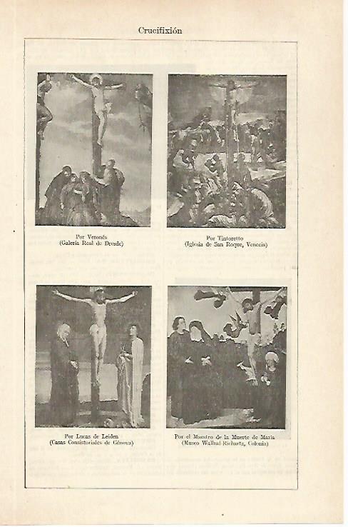 LAMINA ESPASA 29781: crucifixion por el Verones Tintoretto Leiden y el Maestro de la Muerte