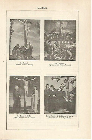 LAMINA ESPASA 29781: crucifixion por el Verones Tintoretto Leiden y el Maestro de la Muerte