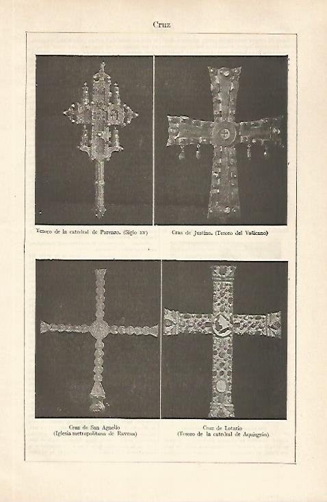 LAMINA ESPASA 29785: Cruces de tesoros de diversas catedrales