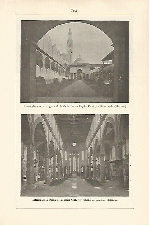 LAMINA ESPASA 29791: Claustro del Hospital de la Santa Cruz en Florencia