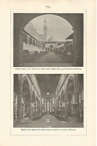 LAMINA ESPASA 29791: Claustro del Hospital de la Santa Cruz en Florencia