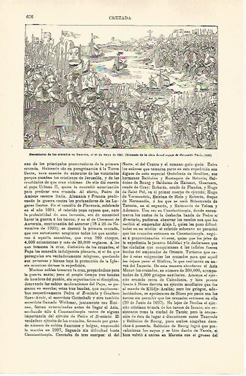 LAMINA ESPASA 29798: Desembarco de los cruzados en Domicia