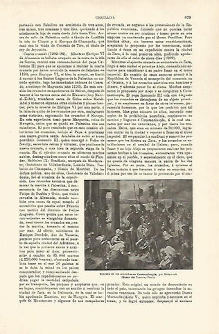 LAMINA ESPASA 29800: Entrada de los cruzados en Constantinopla por Delacroix