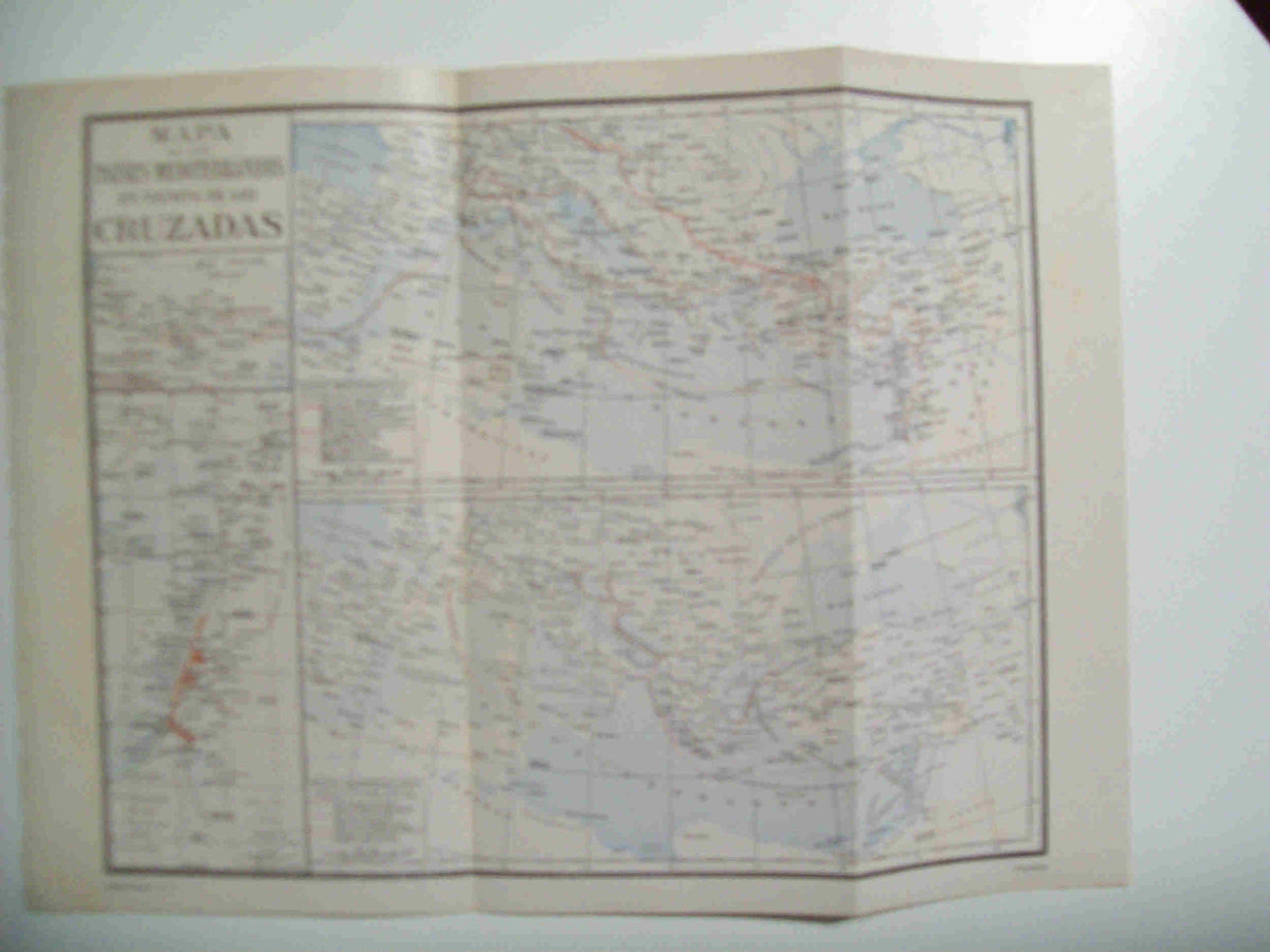LAMINA ESPASA 29801: Mapa del Mediterraneo en tiempos de las Cruzadas