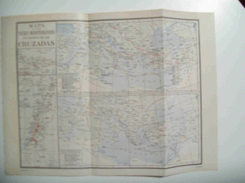 LAMINA ESPASA 29801: Mapa del Mediterraneo en tiempos de las Cruzadas
