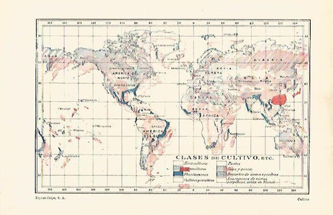LAMINA ESPASA 29848: Mapa mundial de clases de cultivos