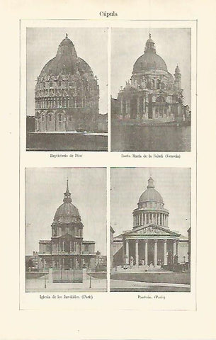 LAMINA ESPASA 29866: Cupula en Pisa Venecia y Paris