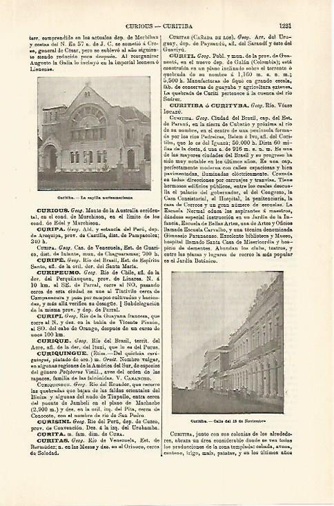LAMINA ESPASA 29875: Capilla y Calle 15 de Noviembre en Curitiba Brasil