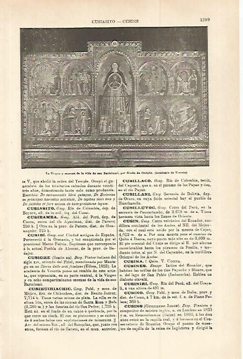 LAMINA ESPASA 29880: La Virgen por Simon de Cusighe