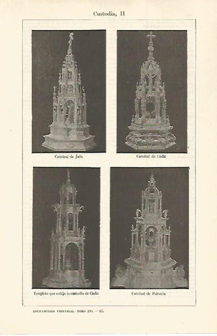 LAMINA ESPASA 29882: Custodia de la Catedral de Jaen Cadiz y Palencia