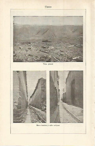 LAMINA ESPASA 29891: Vista y muros incas de Cuzco Peru