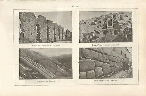 LAMINA ESPASA 29892: Ruinas incas de Cuzco Peru