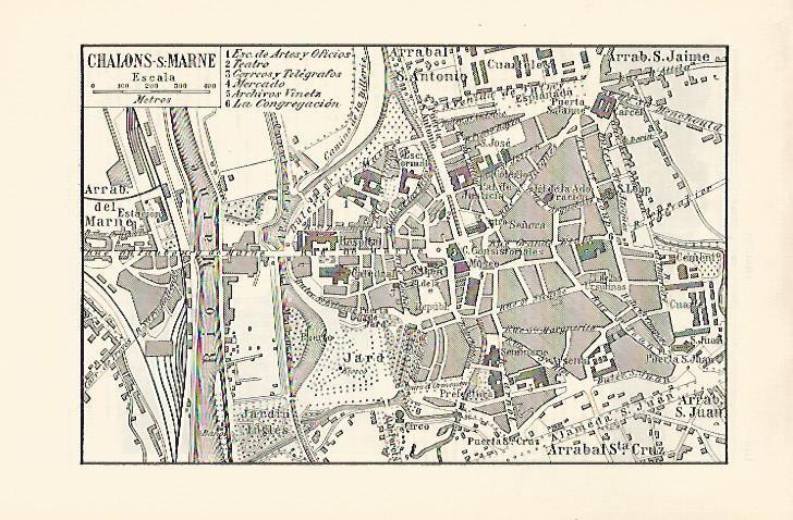 LAMINA ESPASA 29902: Plano de Chalons  sur Marne Francia