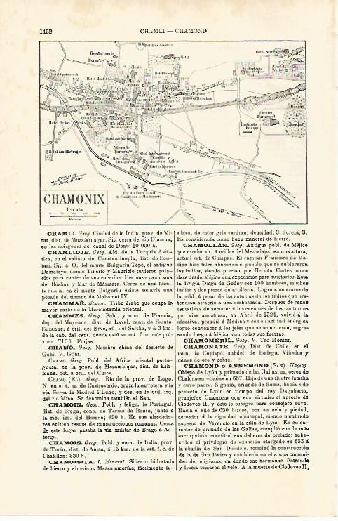 LAMINA ESPASA 29911: Plano de Chamonix Francia