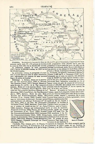 LAMINA ESPASA 29920: Mapa de la comarca del champan en Francia