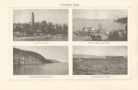 LAMINA ESPASA 29921: Lago Champlain Estados Unidos