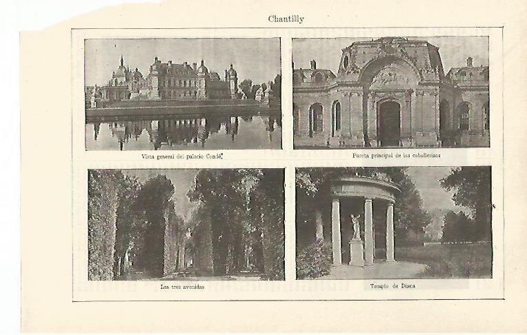 LAMINA ESPASA 29923: Vistas del Palacio de Chantilly Francia