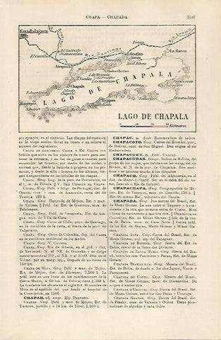 LAMINA ESPASA 29928: Mapa del Lago de Chapala Mexico