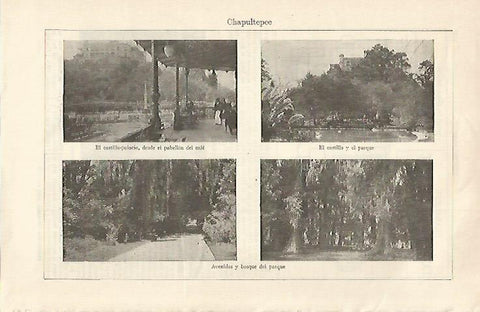 LAMINA ESPASA 29930: Vistas de Chapultepec Mexico