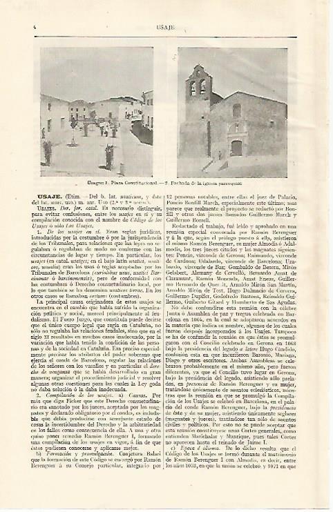 LAMINA ESPASA 29935: Plaza e iglesia de Usagre Badajoz