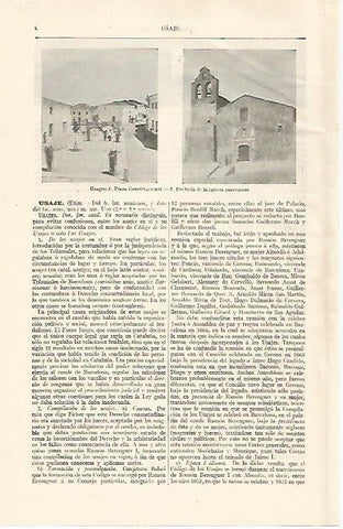 LAMINA ESPASA 29935: Plaza e iglesia de Usagre Badajoz