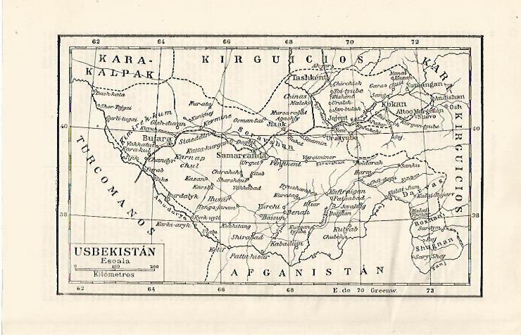 LAMINA ESPASA 29936: Mapa de Usbekistan