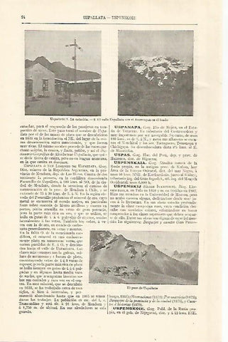LAMINA ESPASA 29939: Estacion y valle en Uspallata Argentina