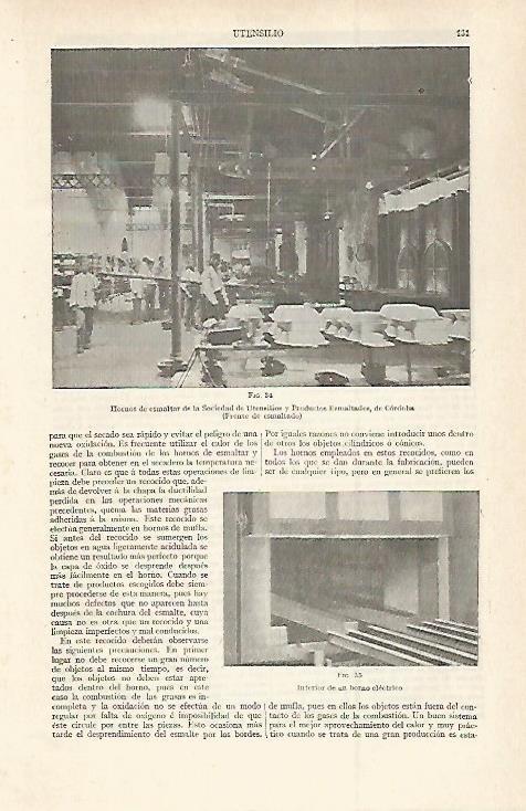 LAMINA ESPASA 29948: Horno de la Sociedad de Utensilios y Productos Esmaltados de Cordoba