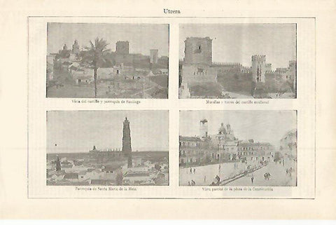 LAMINA ESPASA 29955: Vistas de Utrera Sevilla