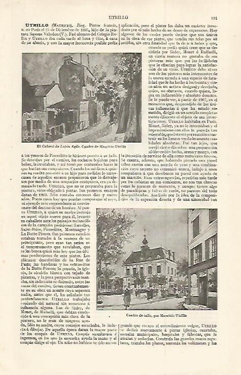 LAMINA ESPASA 29957: El Cabaret du Lapim Agile por M. Utrillo