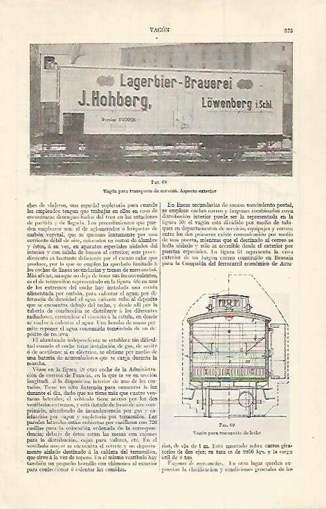 LAMINA ESPASA 29976: Vagon para transporte de cerveza