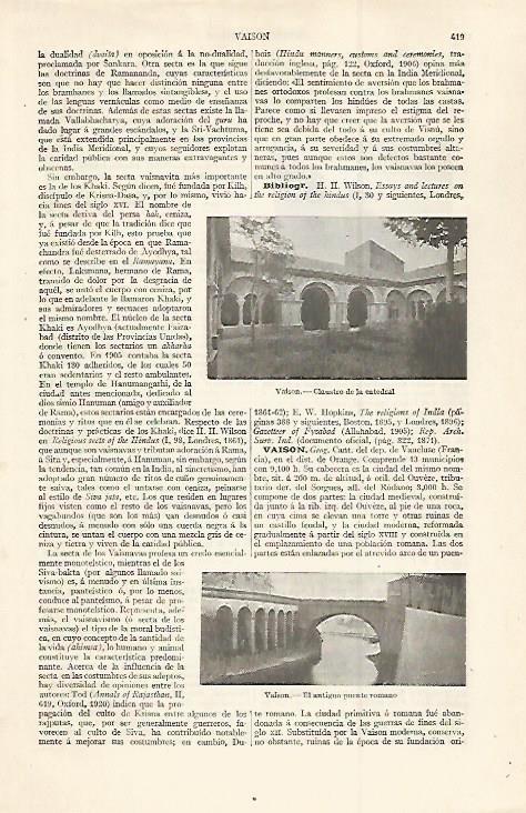 LAMINA ESPASA 29982: Claustro de la Catedral de Vaison Francia