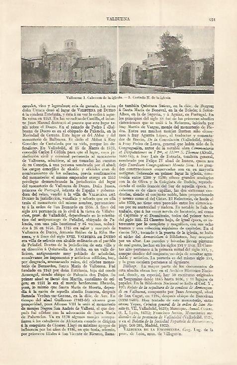 LAMINA ESPASA 29983: Iglesia de Valbuena Valladolid