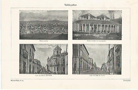 LAMINA ESPASA 29987: Vistas de Valdepeñas Ciudad Real