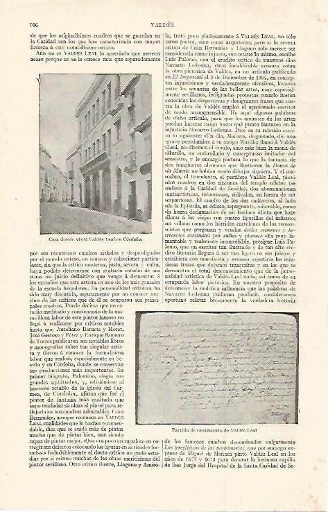 LAMINA ESPASA 29993: Casa en Cordoba donde vivio Valdes Leal