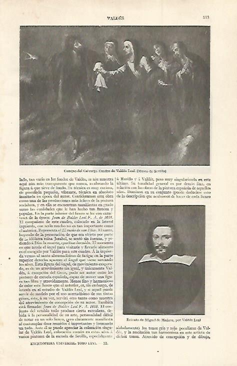 LAMINA ESPASA 29997: Camino del Calvario por Valdes Leal