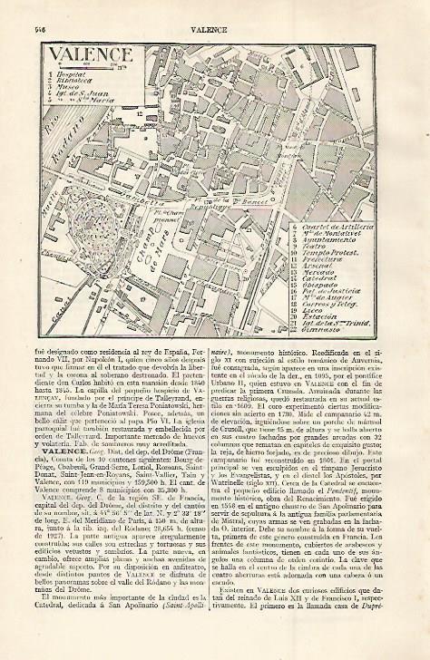 LAMINA ESPASA 30004: Plano de Valence Francia