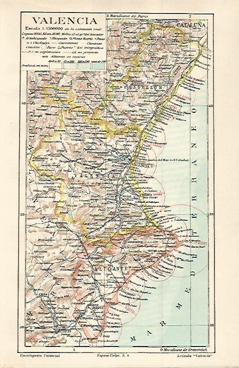 LAMINA ESPASA 30006: Mapa de la Comunidad Valenciana