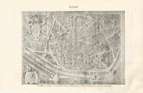 LAMINA ESPASA 30012: Plano de Valencia del 1704