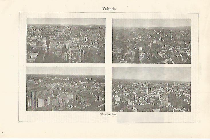 LAMINA ESPASA 30014: Vistas parciales de Valencia