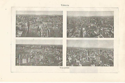 LAMINA ESPASA 30014: Vistas parciales de Valencia
