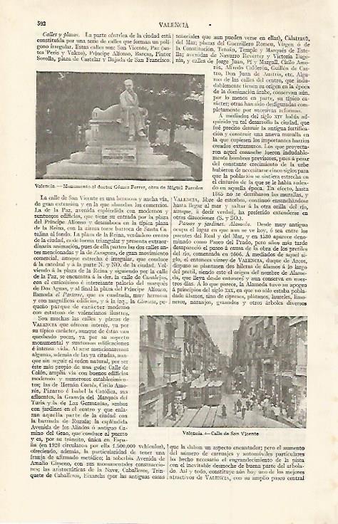 LAMINA ESPASA 30015: Calle de San Vicente en Valencia