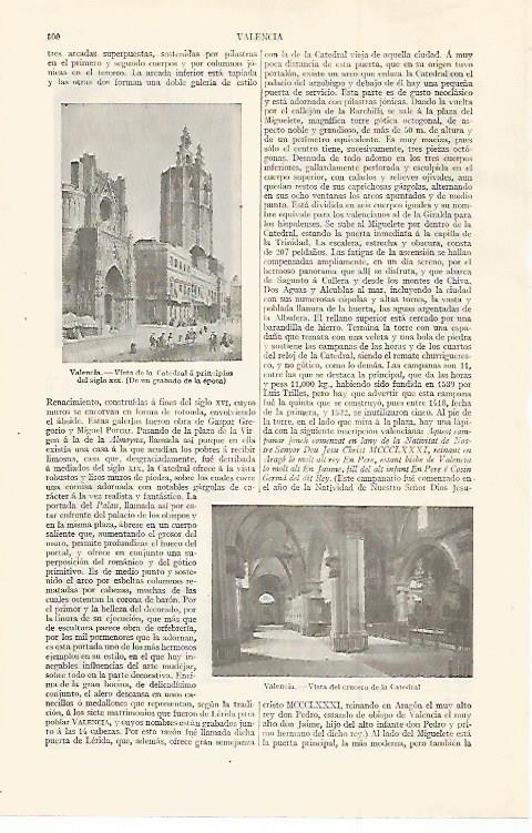 LAMINA ESPASA 30020: Catedral de Valencia en el siglo XIX