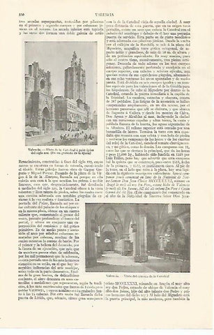 LAMINA ESPASA 30020: Catedral de Valencia en el siglo XIX
