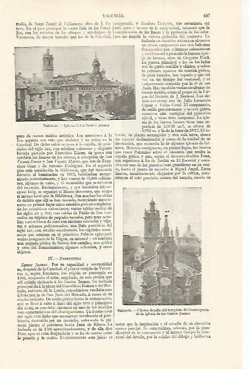 LAMINA ESPASA 30022: Iglesia de los Santos Juanes en Valencia